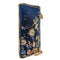 Mary Frances Fairy Dust Floral Blue Gold Beaded Zip Phone Bag Handbag Purse NEW