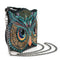 Mary Frances Head Turner Beaded Bag Owl Head Crossbody Zipper Handbag Black Blue Purse NEW