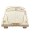 Mary Frances Just Married Beaded Car Zip Handbag Wedding Bag Ivory Gold Purse NEW