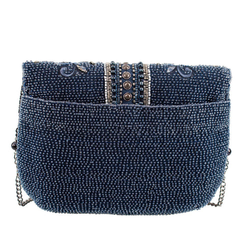 Mary Frances Blue Alchemy Butterfly Crossbody Beaded Bag Floral Handbag Purse NEW