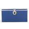 Salvatore Ferragamo Gancini Icona Vitello Continental Blue Wallet Purse Bag New