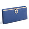 Salvatore Ferragamo Gancini Icona Vitello Continental Blue Wallet Purse Bag New