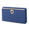 Salvatore Ferragamo Gancini Icona Vitello Continental Blue Wallet Purse Bag New