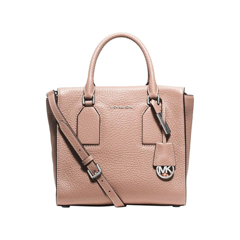 Michael Kors Selby Ballet Medium Satchel Bag Leather Handbag Zip Pink Purse NEW