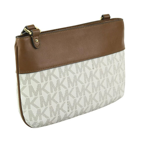 Michael Kors Jet Set Sport Large East West Crossbody Bag Purse Vanilla Brown New