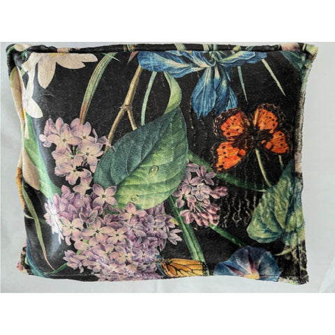 Johnny Was Monarch Cozy Travel Blanket Reversible Floral Lounge Black Green NEW