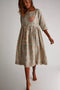 Magnolia Pearl Dress 774 Block Print Watson Cotton Dress Enchant Floral Gray NEW