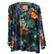 Johnny Was Janie Favorite V Kimono Midnight Tee Swing Floral Shirt Black Top Small NEW