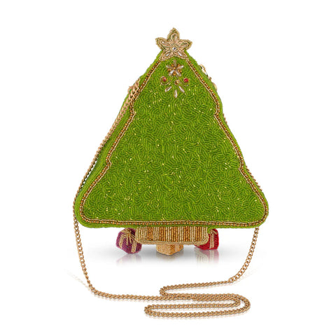 Mary Frances Decked Out Beaded Christmas Tree Handbag Floral Bag Green Purse NEW