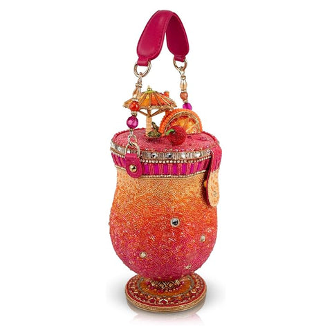 Mary Frances Paradise Punch Cocktail Top Handle Bag Handbag Gold Pink Purse NEW