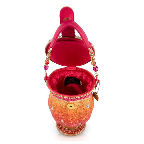 Mary Frances Paradise Punch Cocktail Top Handle Bag Handbag Gold Pink Purse NEW