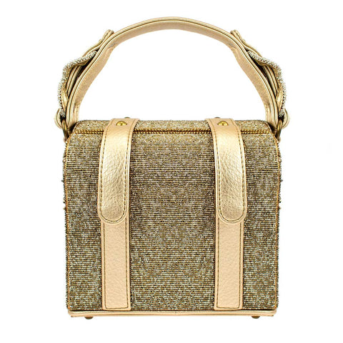 Mary Frances Secret Treasure Chest Beaded Handbag Gold Gems Box Bag Purse NEW