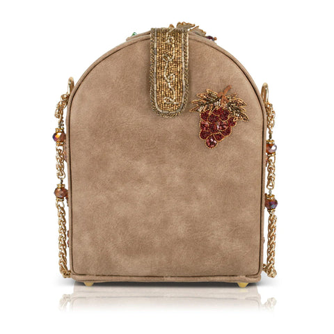 Mary Frances Wine Country Crossbody Handbag Bottle Glass Party Bag Gold Purse NEW