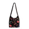 Johnny Was Mayra Velvet Wide Strap Tote Bag Floral Embroidery Black Handbag NEW