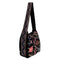 Johnny Was Mayra Velvet Wide Strap Tote Bag Floral Embroidery Black Handbag NEW
