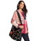 Johnny Was Mayra Velvet Wide Strap Tote Bag Floral Embroidery Black Handbag NEW