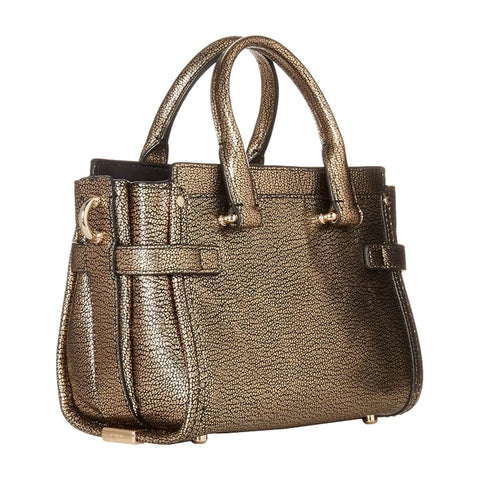 Coach Metallic Pebble Swagger 20 Carryall Handbag Zip Bag Light Gold Purse NEW