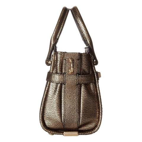 Coach Metallic Pebble Swagger 20 Carryall Handbag Zip Bag Light Gold Purse NEW