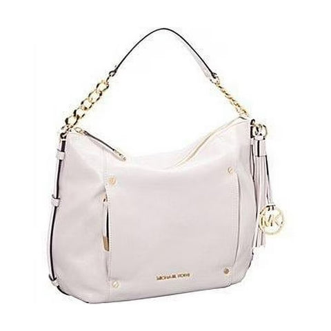 Michael Kors Devon Large Ew Shoulder Tote Genuine Leather Vanilla Rose Gold Bag new