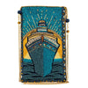 Mary Frances Midnight Cruise Beaded Ship Phone Bag Blue Gold Handbag Purse NEW