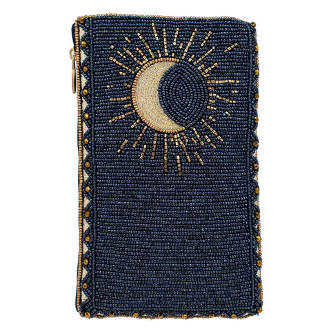 Mary Frances Midnight Cruise Beaded Ship Phone Bag Blue Gold Handbag Purse NEW