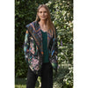 Johnny Was Joan Cozy Sherpa Jacket Monarch Hood Reversible Floral Black Green NEW