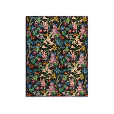 Johnny Was Monarch Cozy Travel Blanket Reversible Floral Lounge Black Green NEW