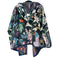 Johnny Was Joan Cozy Sherpa Jacket Monarch Hood Reversible Floral Black Green NEW