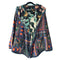 Johnny Was Joan Cozy Sherpa Jacket Monarch Hood Reversible Floral Black Green NEW