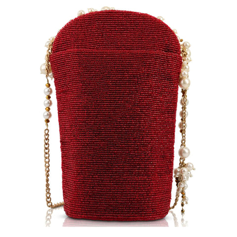 Mary Frances Movie Night Popcorn Bucket Pearl Red Handbag Crossbody Bag Purse NEW