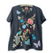 Johnny Was Nicolette V Neck Short Sleeve Tee Cotton Shirt Floral Embroidery Top Black NEW