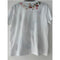 Johnny Was Nicolette V Neck Short Sleeve Tee Cotton Shirt Floral Embroidery Top White NEW