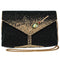 Mary Frances Olive You Beaded Martini Glass Crossbody Bag Handbag Black Gold Purse NEW