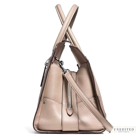 Coach Womens Mercer 30 Satchel Bag Leather Handbag Turnlock Silver Stone NEW