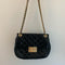 Michael Kors Sloan Small Patent Embossed Quilted Crossbody Bag Purse Black New