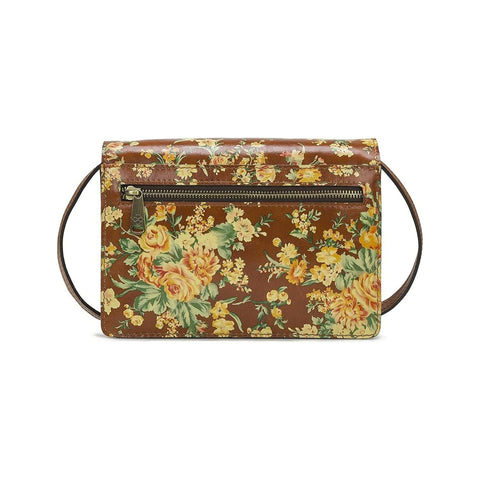 Patricia Nash Saddle Consilina Brown Floral Handbag Leather Flower Bag Purse NEW