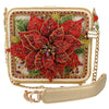 Mary Frances Poinsettia 3D Red Gold Beaded Handbag Floral Crossbody Bag Purse NEW