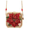 Mary Frances Poinsettia 3D Red Gold Beaded Handbag Floral Crossbody Bag Purse NEW