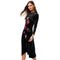 Johnny Was Rosilia Handkerchief Hem Velour Dress Long Floral Embroidery Black NEW