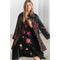 Johnny Was Rosilia Handkerchief Hem Velour Dress Long Floral Embroidery Black NEW