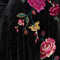 Johnny Was Rosilia Handkerchief Hem Velour Dress Long Floral Embroidery Black NEW