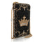 Mary Frances Royalty Gold Crown Beaded Zip Crossbody Handbag Black Bag Purse NEW