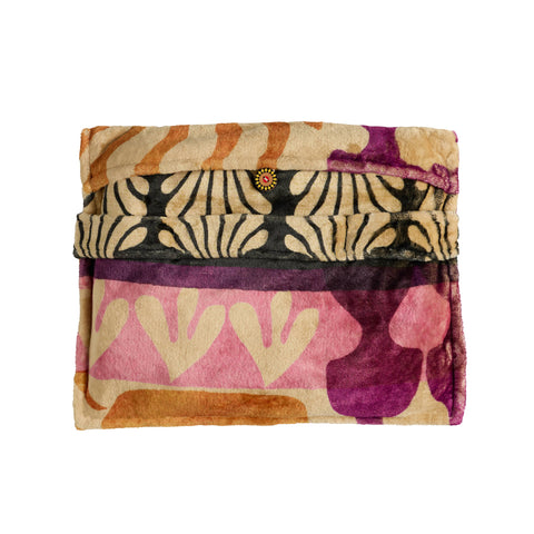 Johnny Was Solstice Canyon Travel Blanket Reversible Butterfly Lounge Black NEW