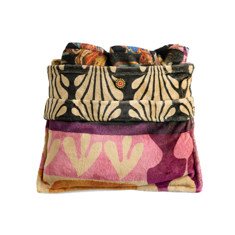 Johnny Was Solstice Canyon Travel Blanket Reversible Butterfly Lounge Black NEW