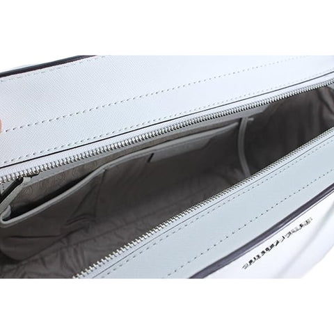 Michael Kors Selma Large Leather Zip Grommet Satchel Handbag Bag White Purse NEW