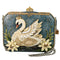 Mary Frances Swan Princess Hard Sided Ivory Swan Crossbody Handbag Bag Floral Grey Purse NEW