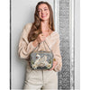Mary Frances Swan Princess Hard Sided Ivory Swan Crossbody Handbag Bag Floral Grey Purse NEW