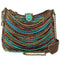 Mary Frances Sway with Me Beaded Strands Boho Southwestern Handbag Blue Bronze Bag Purse NEW