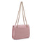 Tory Burch Medium Fleming Shoulder Bag Gold Chain Pink Leather Handbag Purse NEW