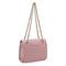 Tory Burch Medium Fleming Shoulder Bag Gold Chain Pink Leather Handbag Purse NEW